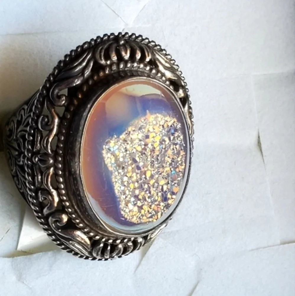 Women's Drury Quartz Silver Look‎ Ring Size 6-1/2 NWT